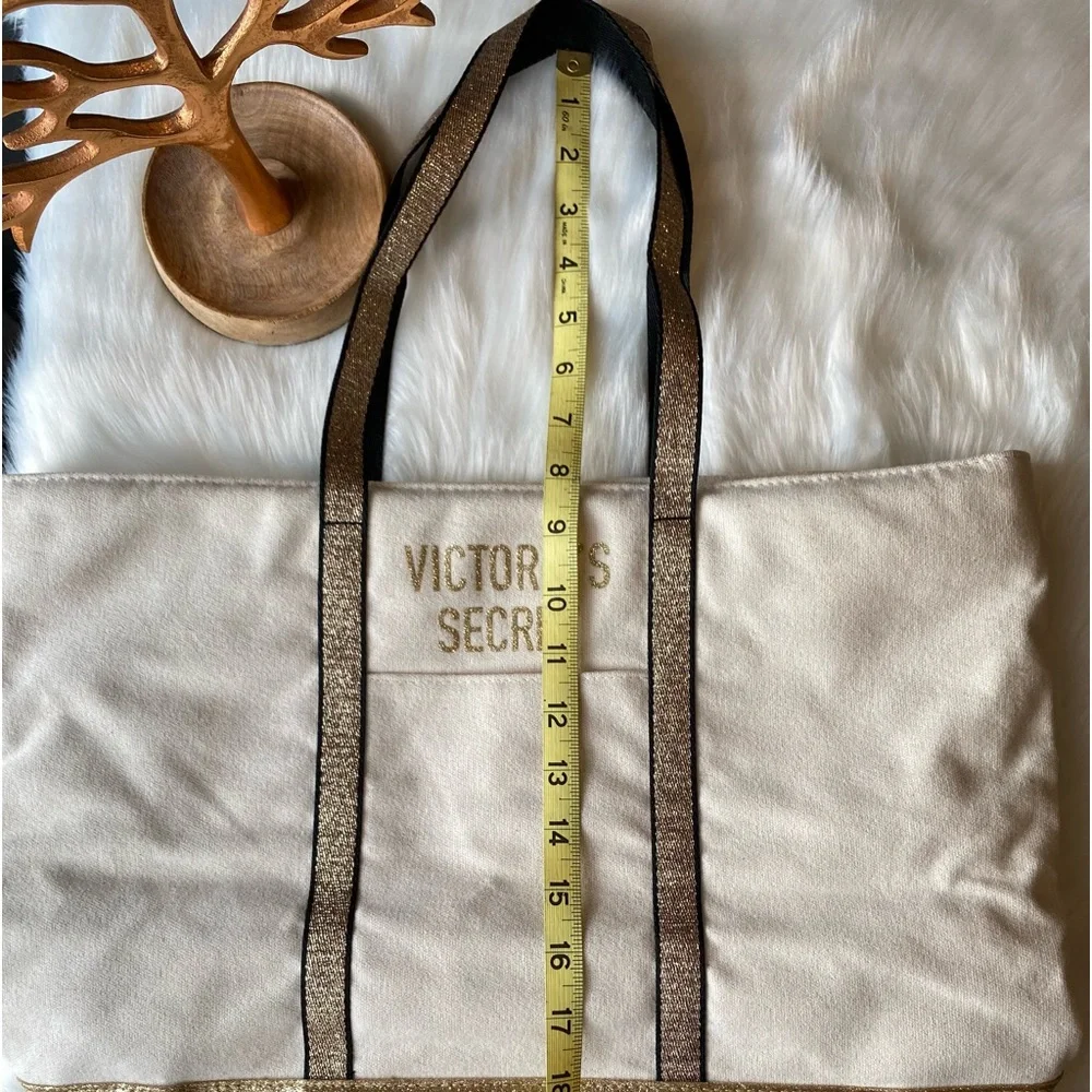 NWT Victoria Secret Gold and Black Tote Bag - Picture 8 of 13